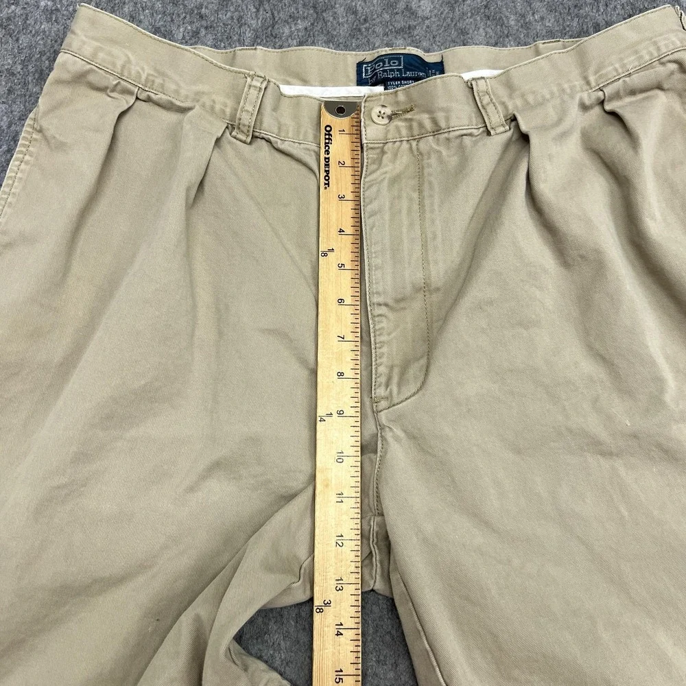 Polo‎ Ralph Lauren Shorts Mens 38 Beige Tyler Short Pleated Chino Cotton Preppy